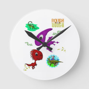 Dinosaur Clock Rund Klocka