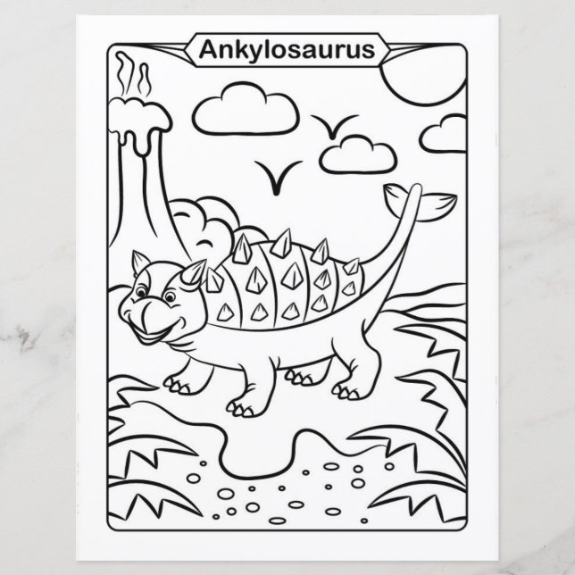 Dinosaur Coloring Page - Ankylosaurus (Framsida)