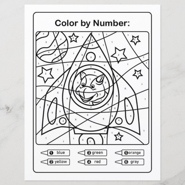 Dinosaur Coloring Page by number - Dino Astronaut (Framsida)