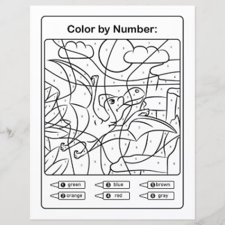 Dinosaur Coloring Page by number - Pterodactyl