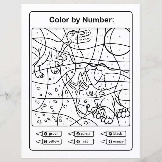 Dinosaur Coloring Page by number - Two Dinos (Framsida)