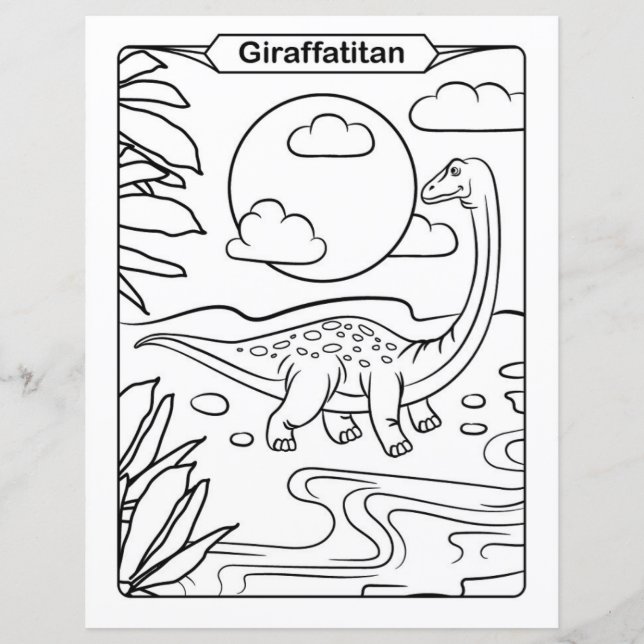 Dinosaur Coloring Page - Giraffatitan (Framsida)