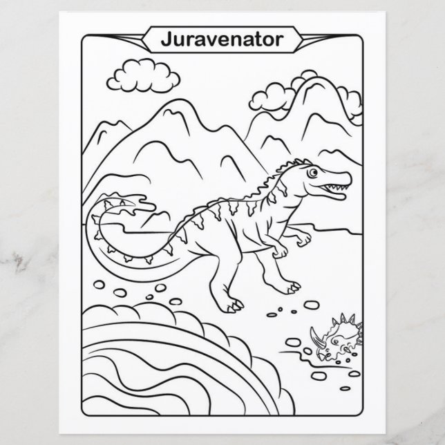Dinosaur Coloring Page - Juravenator (Framsida)