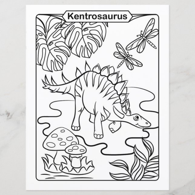 Dinosaur Coloring Page - Kentrosaurus (Framsida)