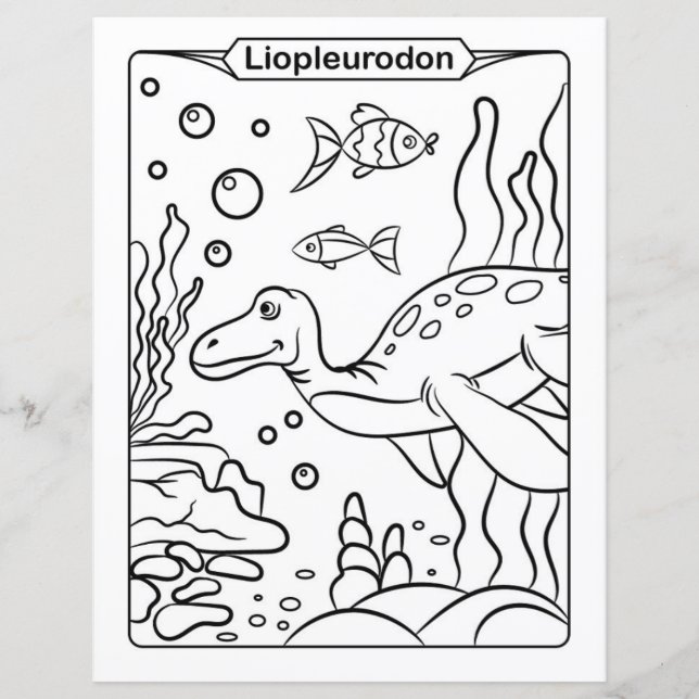 Dinosaur Coloring Page - Liopleurodon (Framsida)