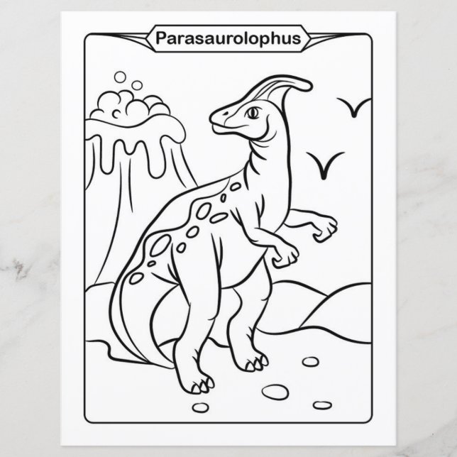 Dinosaur Coloring Page - Parasaurolophus (Framsida)
