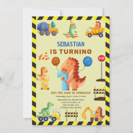 Dinosaur Construction, Dino Crew 1:a födelsedagen Inbjudningar