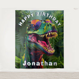 Dinosaur Coo l T Rex Jungle Birthday-bakgrund