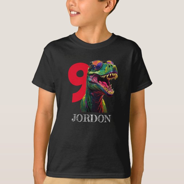Dinosaur Coola 9:e födelsedagen T Shirt (Framsida)