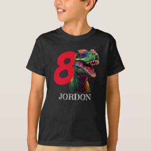 Dinosaur coola Lycklig 8:e födelsedagen T Shirt