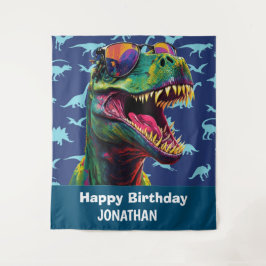 Dinosaur Coola T Rex Blue BackDrop