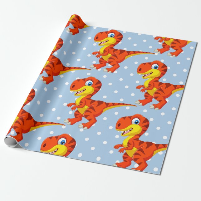 Dinosaur Coola T Rex Boy Presentpapper (Utrullad)
