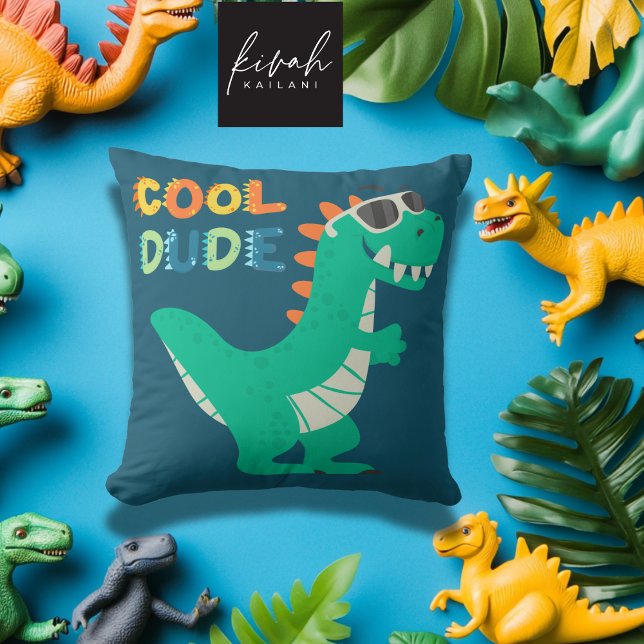 Dinosaur Coola Tecknad Boy Nursery Room Decor Kudde (Skapare uppladdad)