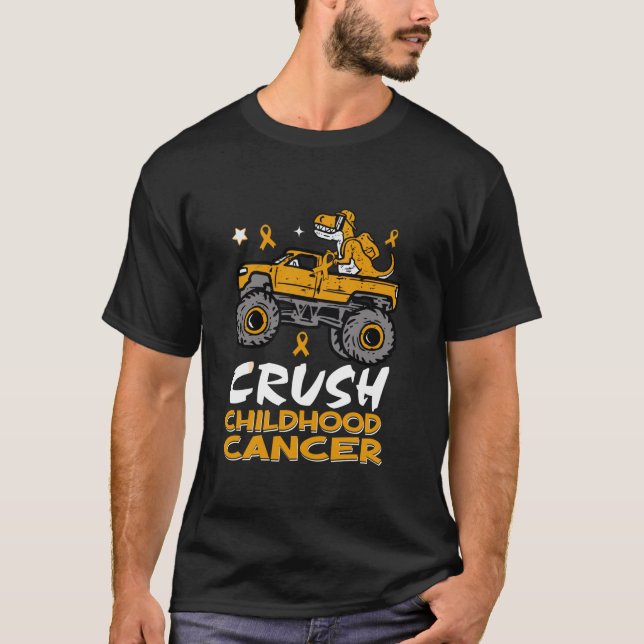 Dinosaur Crush Childature Cancer Awareness Monster T Shirt (Framsida)