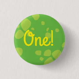 Dinosaur Cute 1st Birthday Button Pin Knapp