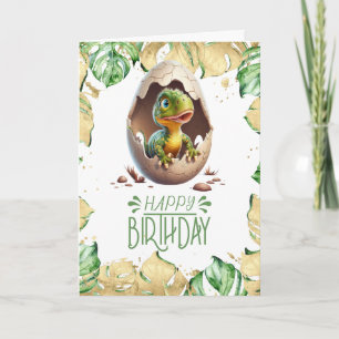 Dinosaur Cute Baby Jurassic-kort för födelsedagen Kort