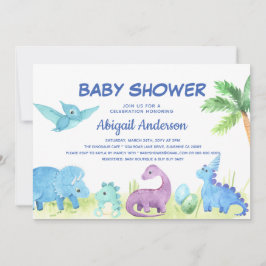 Dinosaur Cute Baby Shower-inbjudan Meddelande