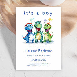 Dinosaur Cute Baby Shower Inbjudningar