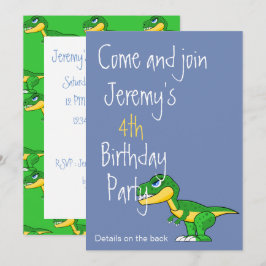 Dinosaur Cute Boys Age Birthday Inbjudningar