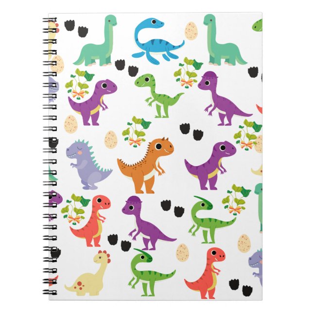 Dinosaur Cute Spiral fotoportbok Anteckningsbok (Framsidan)