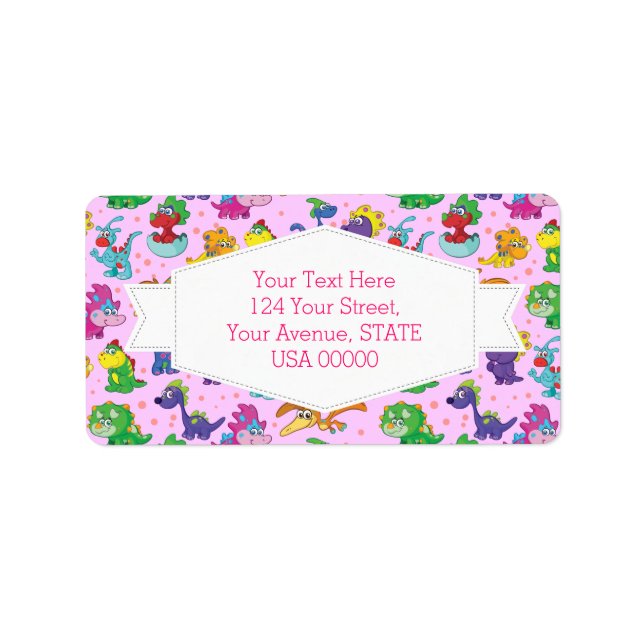 Dinosaur Cuteness Kawaii Extravaganza Adressetikett (Framsidan)