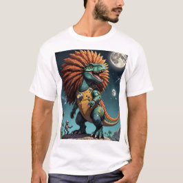 Dinosaur Cyber Warrior Futuristiska Sci-Fi Art Tee