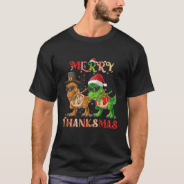 Dinosaur Dabbing Rapper Hip hop Merry Thanksmas T Shirt