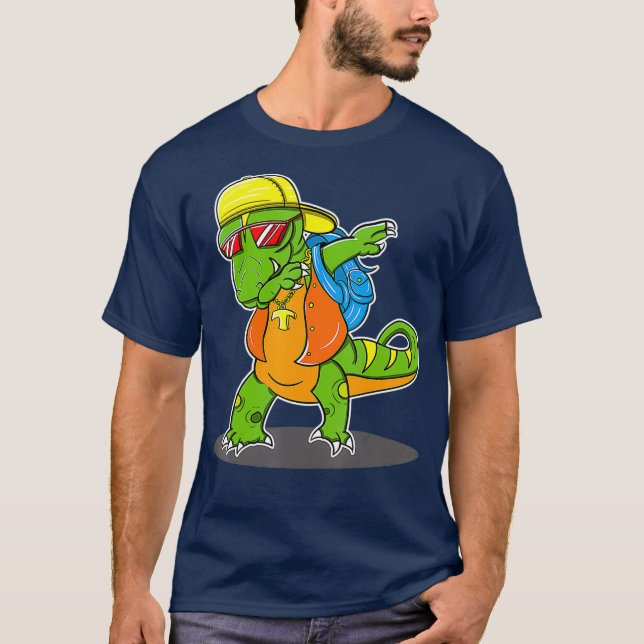 Dinosaur Dabbing T Rex Dabbing School Bag cap Shirt (Framsida)