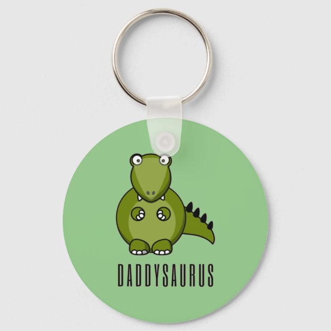Dinosaur Daddysaurus pappa Fars dag Family Gift Nyckelring (Framsida)