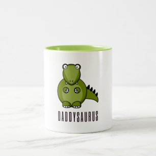 Dinosaur Daddysaurus Pappa Fars dag Family Gift Två-Tonad Mugg