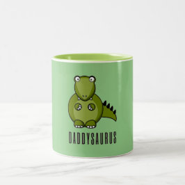 Dinosaur Daddysaurus Pappa Fars dag Family Gift Två-Tonad Mugg