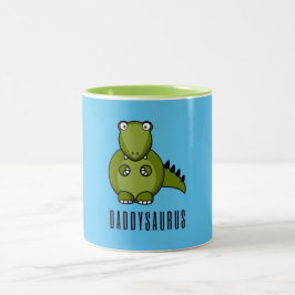 Dinosaur Daddysaurus Pappa Fars dag Family Gift Två-Tonad Mugg