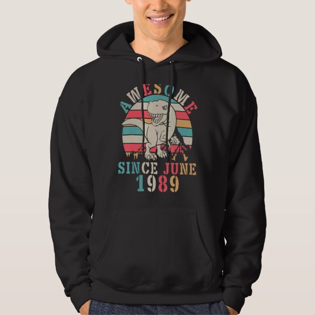 Dinosaur Dance Birthday 33 Years Old Fantastisk se Hoodie (Framsida)