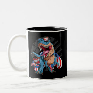 Dinosaur den 4:e amerikanska superhjälten T-Shirt Två-Tonad Mugg