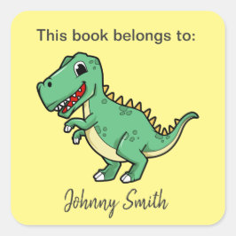 Dinosaur Design Bookplåtsetikett Fyrkantigt Klistermärke