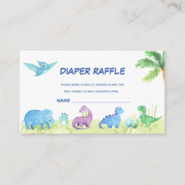 Dinosaur Diaper Raffle Cute Baby Shower Tilläggskort