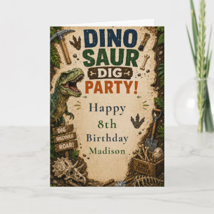 Dinosaur Diggerings Födelsedag Kort