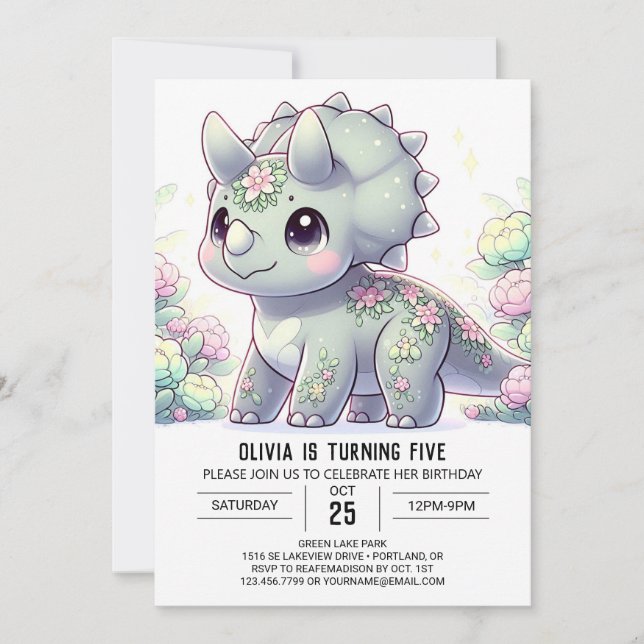 Dinosaur Digital Birthday för vild Inbjudningar (Framsida)