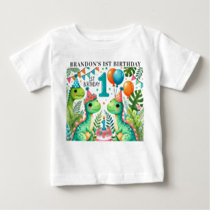 Dinosaur Dino 1:a födelsedagen Party T Shirt