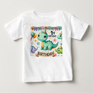 Dinosaur Dino 1-års födelsedagsfest T Shirt