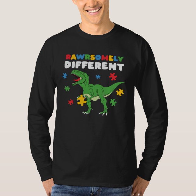 Dinosaur Dino Autism Child Awareness Choose Kindne T Shirt (Framsida)