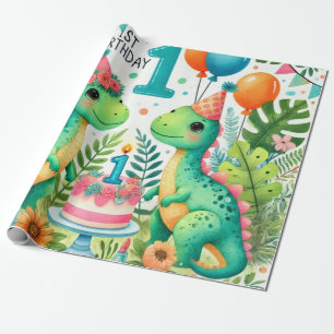 Dinosaur Dino Boy Watercolor Presentpapper