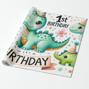 Dinosaur Dino Boy Watercolor Presentpapper
