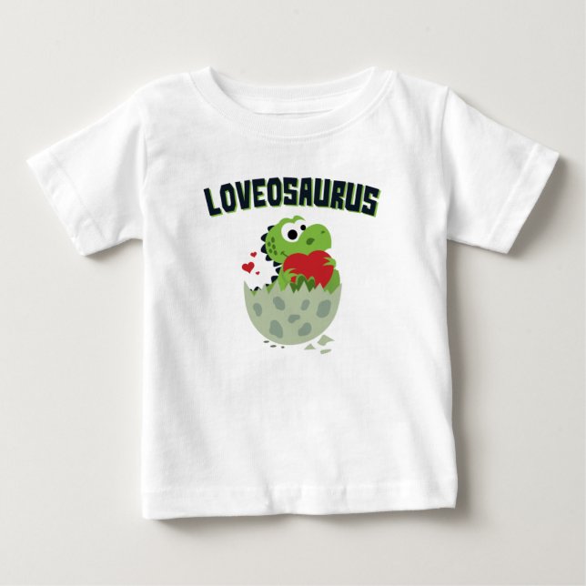 Dinosaur Dino Cute på Alla hjärtans dag T Shirt (Framsida)