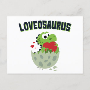 Dinosaur Dino Cute på Alla hjärtans dag Vykort