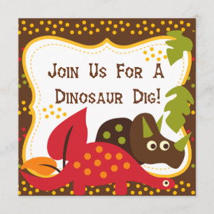 Dinosaur Dino Gräver födelsedagsinbjudningar Inbjudningar