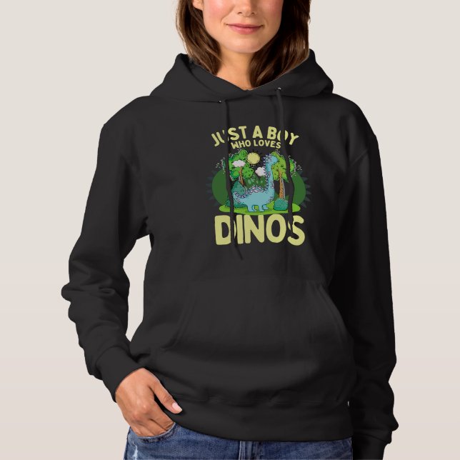 Dinosaur Dino Just A Boy Who Loves Dinosaurs Dinos T Shirt (Framsida)
