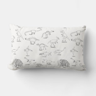 Dinosaur Dino Kids, dvs. en minimalistisk Cute Edu Lumbarkudde