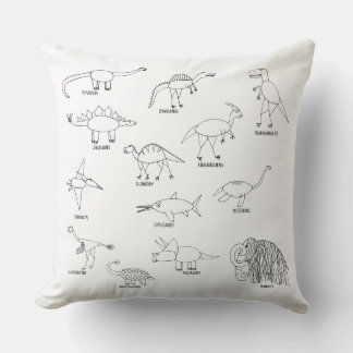 Dinosaur Dino Kids med minimalistisk utbildning Kudde