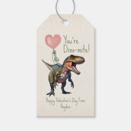 Dinosaur Dino-mite Classroom Valentine Presentetikett